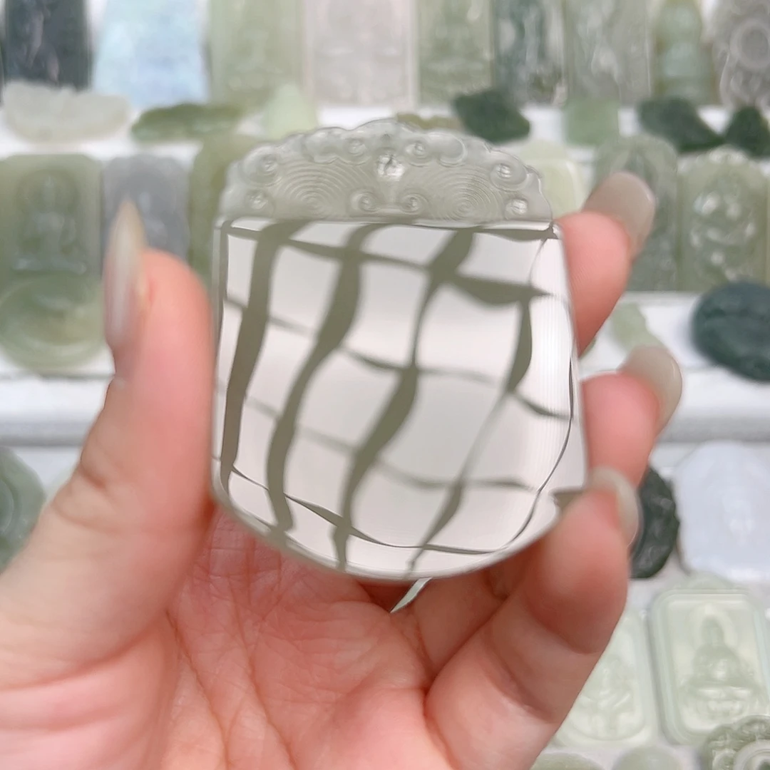 颈饰未镶嵌和田玉平安无事牌