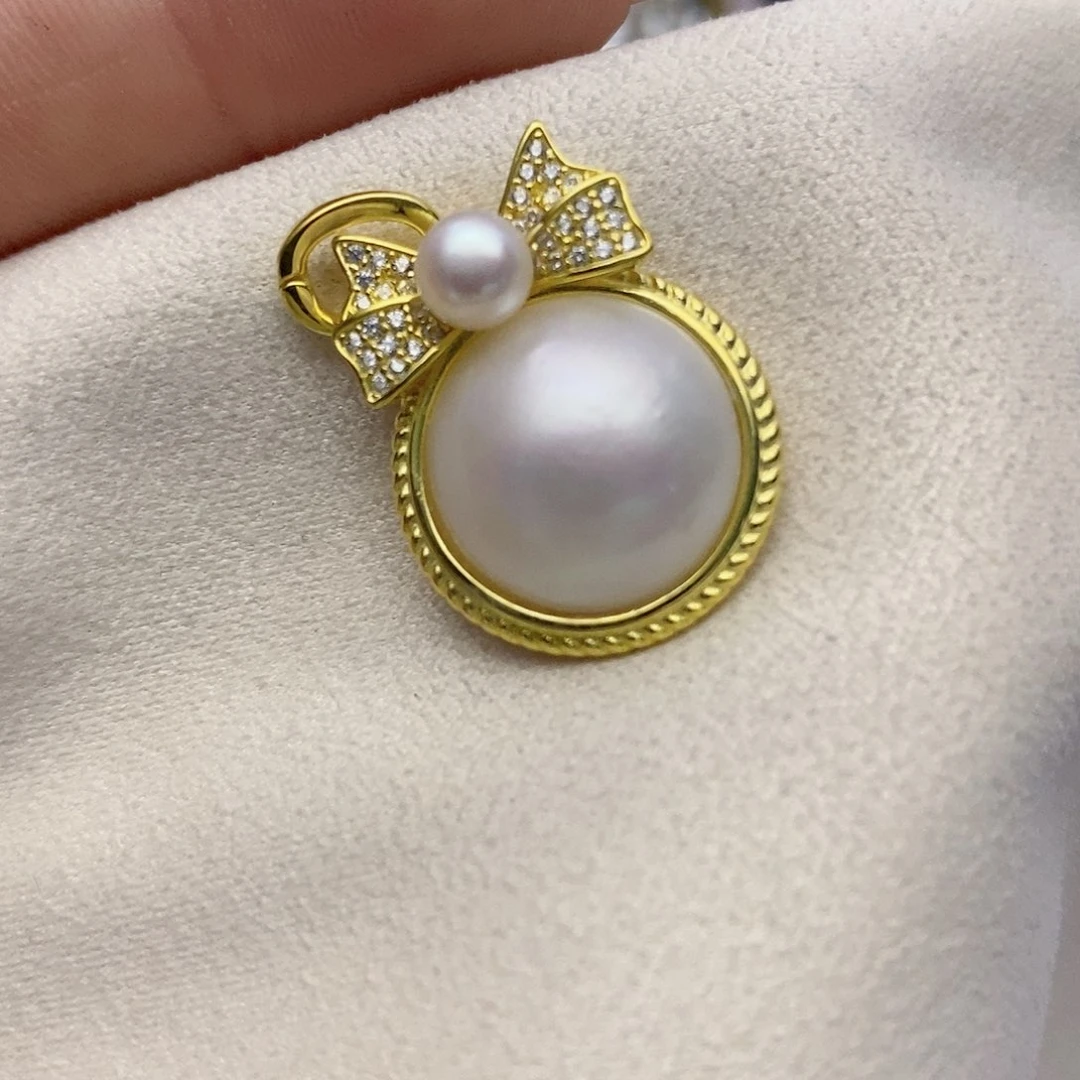 【闪购商品】拼合珍珠（马贝珠）颈饰银S925镶嵌97