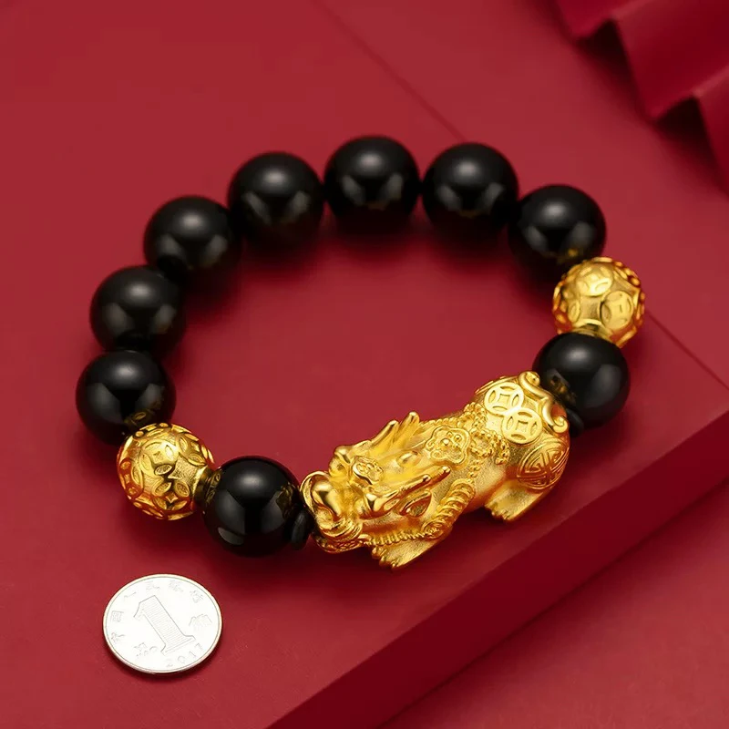 【YANCI】镀K金 精工版貔貅手串男款国风手链百搭手串