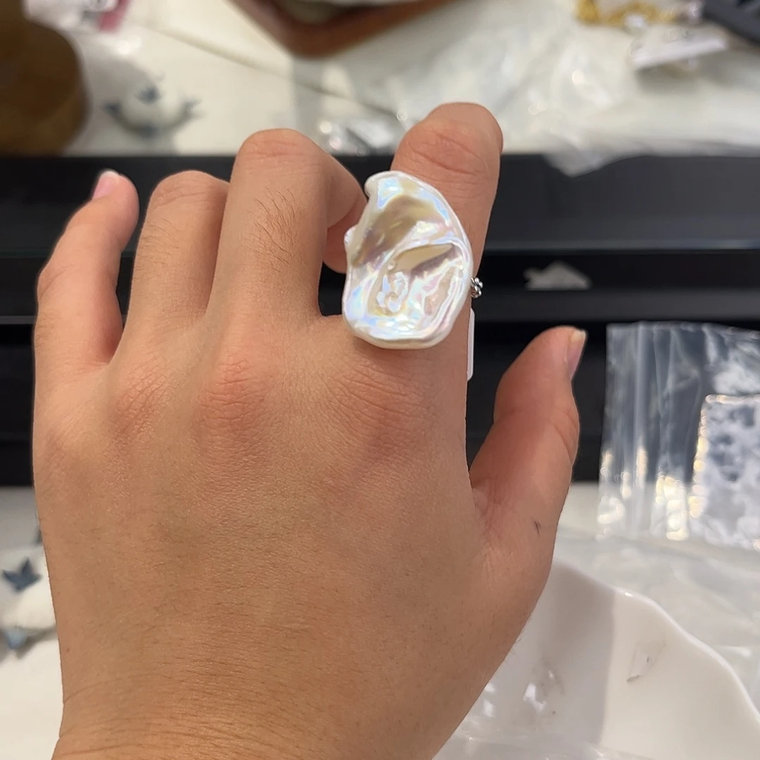 淡水珍珠耳饰合金