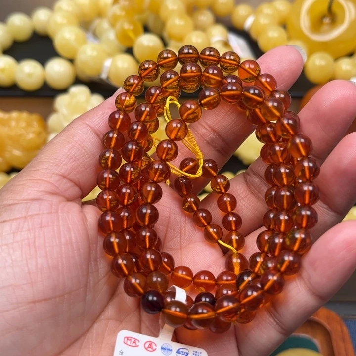 琥珀未镶嵌珠宝奇石M167号6.6+血珀多圈