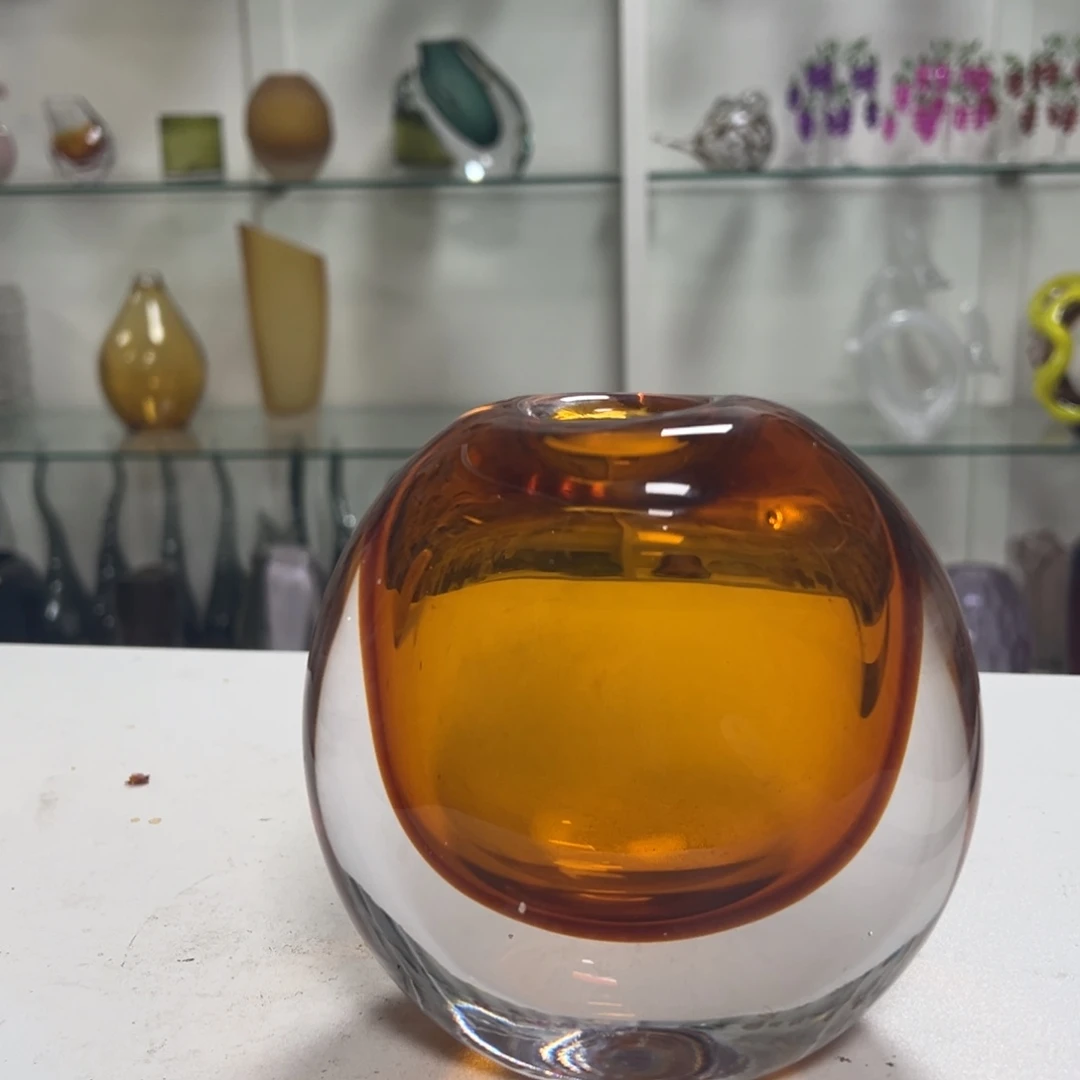 幻彩琉璃花瓶花器高度14微瑕