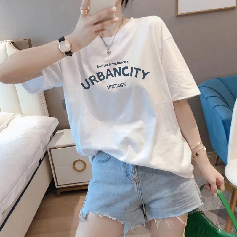 2025新款显白短袖t恤女韩版宽松大码减龄简约百搭上衣基础款夏季