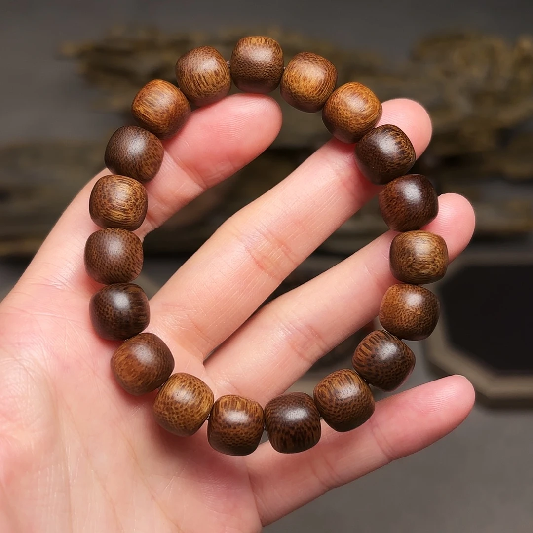 沉香手串越南芽庄紫棋楠金丝玉化料1.0