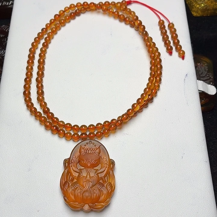琥珀未镶嵌颈饰4➕棕红73