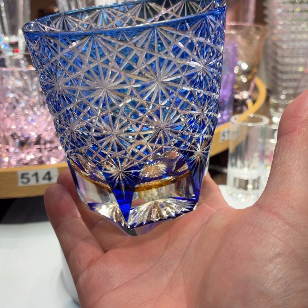 水晶玻璃平底款威士忌酒