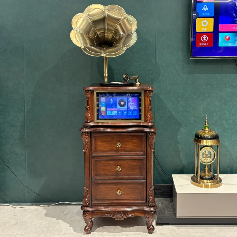 ODN/欧蒂诺美式复古留声机显示屏ktv影音一体机黑胶唱片蓝牙音响