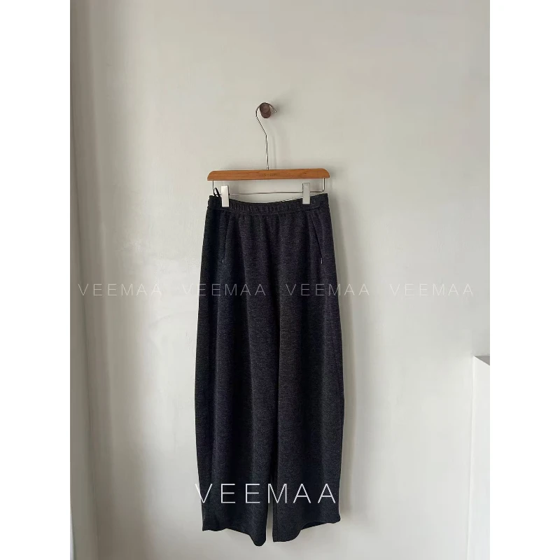【Veemaa】小香蕉 定制款秋冬深灰色显瘦显高休闲弯刀裤 裤长101cm