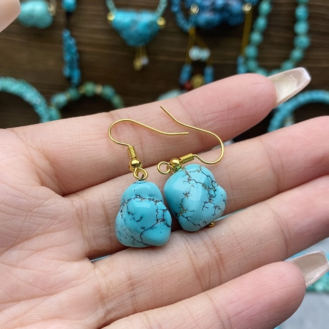 绿松石未镶嵌随行耳坠