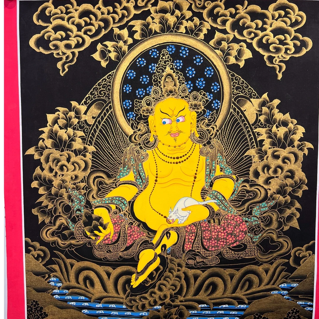 全手绘尼泊尔黄财神纯手工