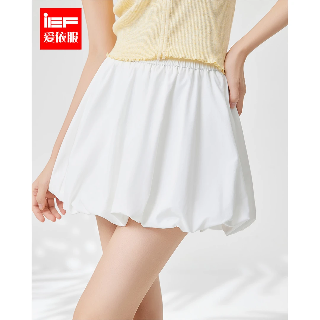 IEF/爱依服短裙2025春夏新款百搭少女感时尚减龄甜美风花苞女摆裙