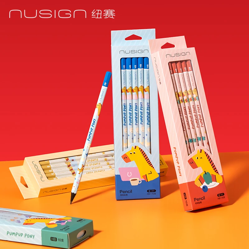 【马年限定】得力纽赛黑木铅笔HB小学生学习用品专用高颜值无铅毒