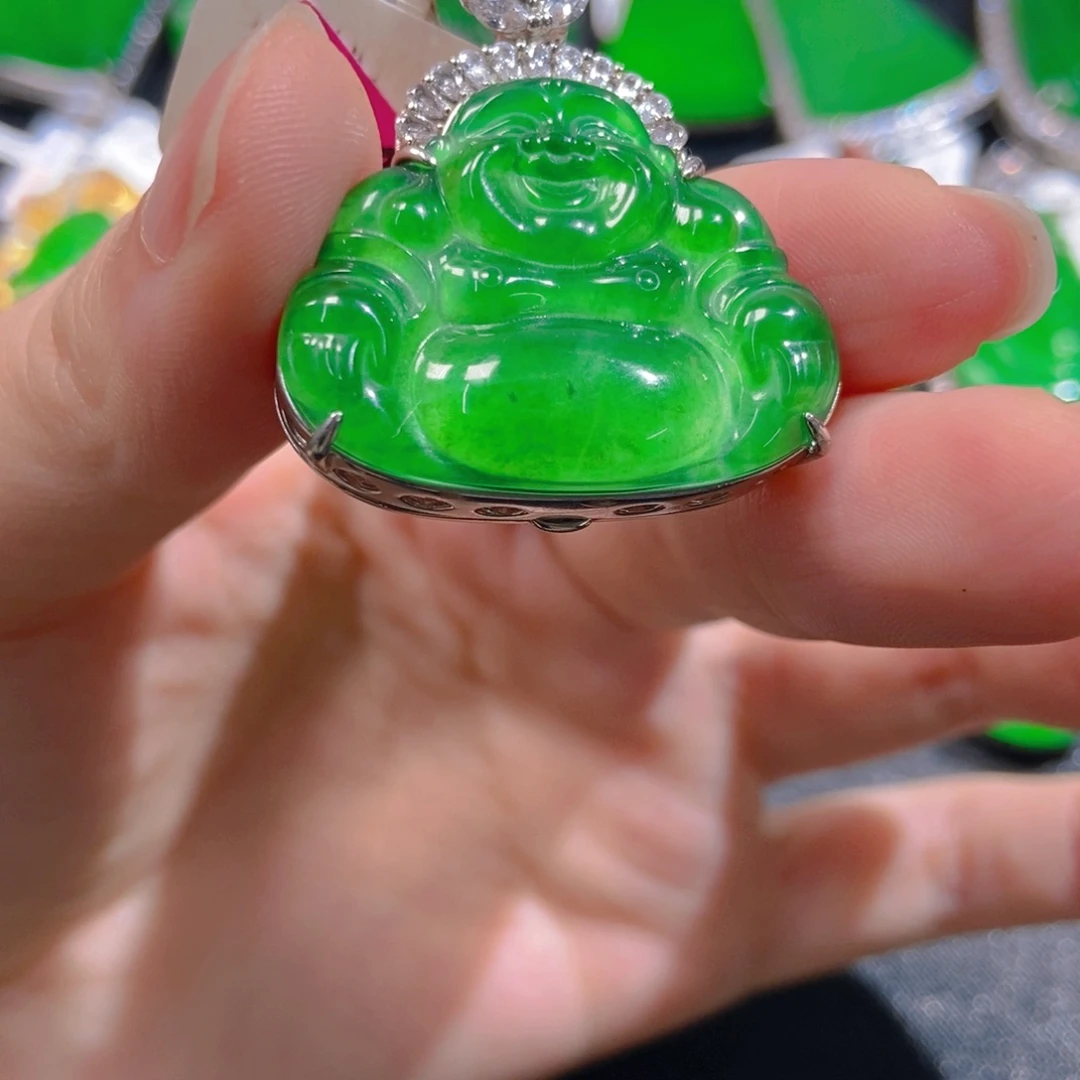 翡翠银S925镶嵌吊坠(不含链)