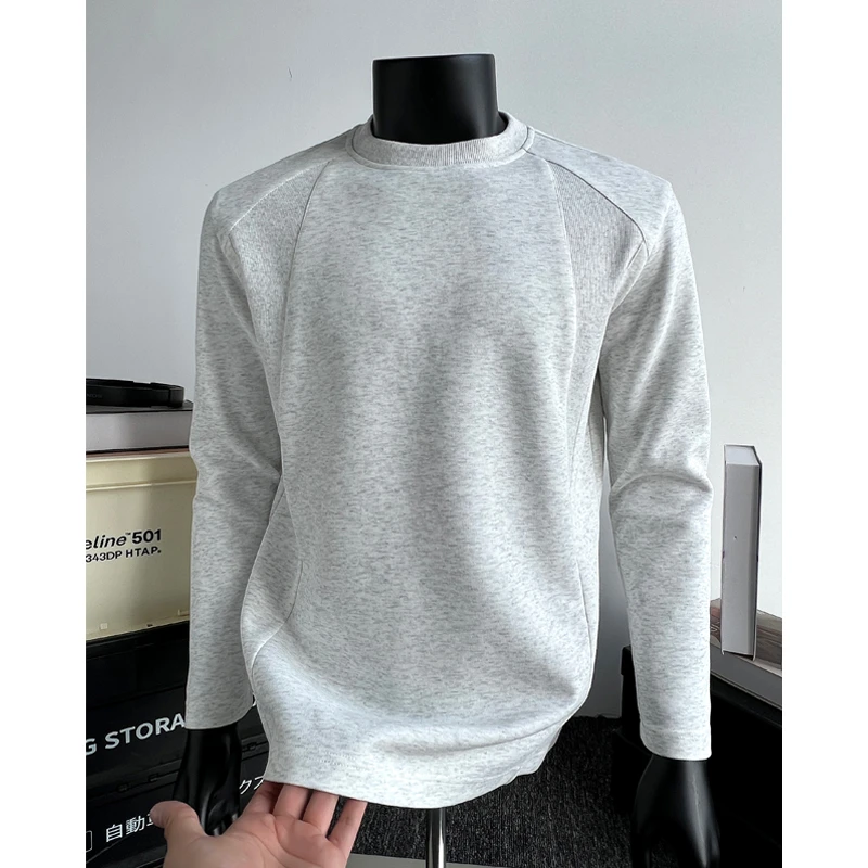 美式boxy廓形270g重磅曼巴棉卫衣男秋季螺纹cleanfit长袖T恤上衣