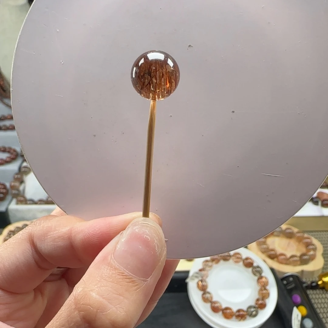 水晶手串未镶嵌黑金超七