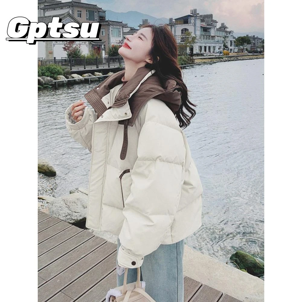 GPTSu今年流行时尚连帽保暖棉服女2025冬季新款休闲加厚棉衣外套