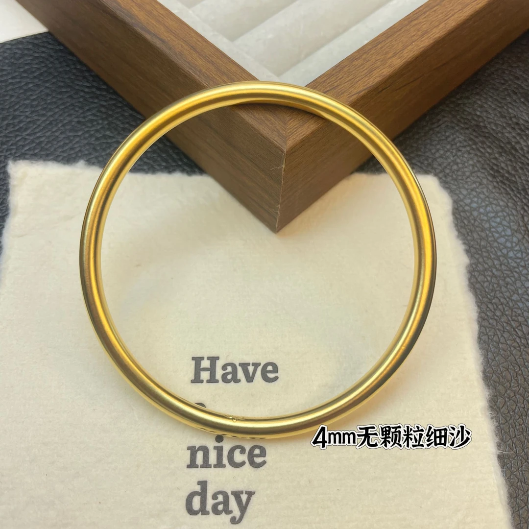 铜合金手镯 精工版4mm素圈手镯时尚古法传承