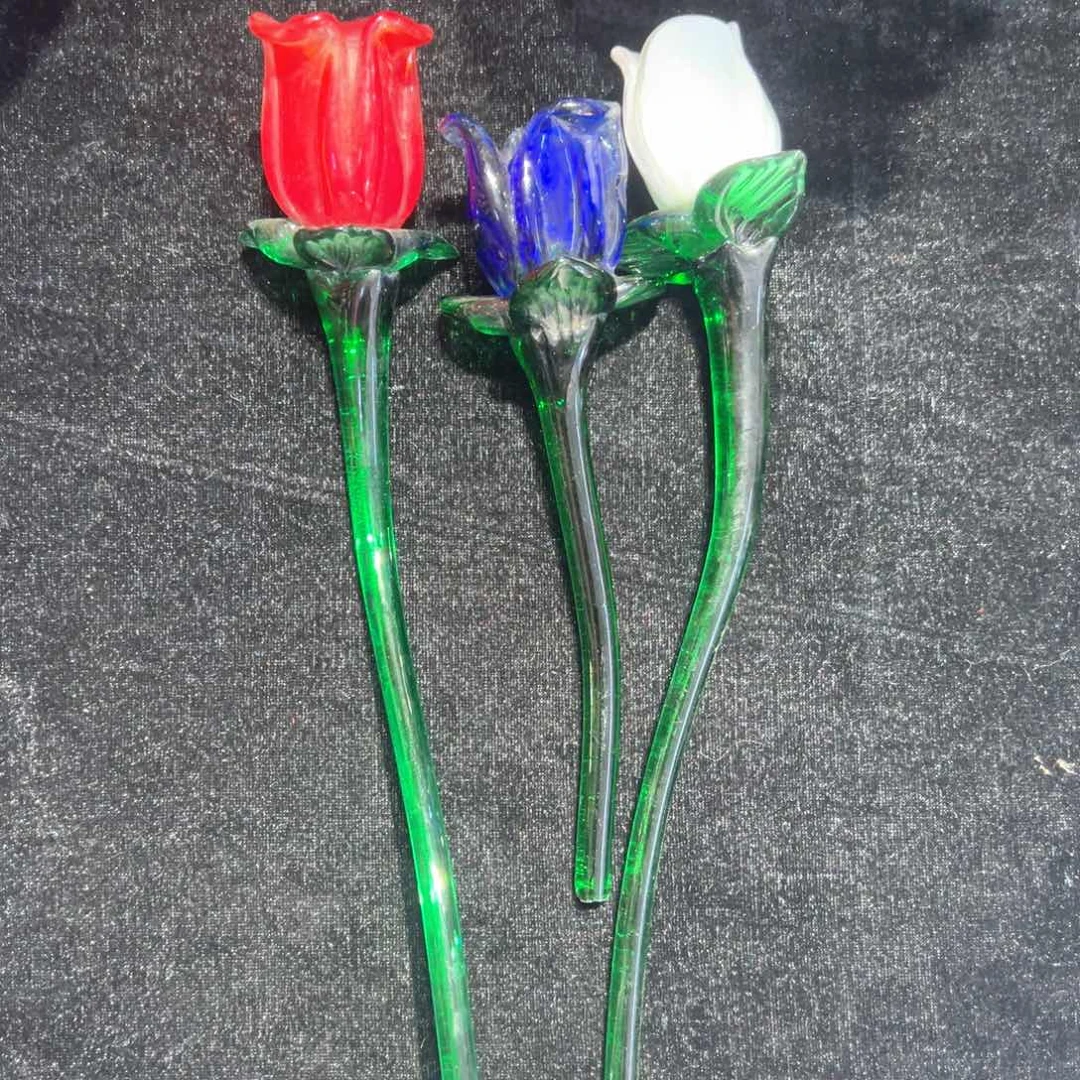 ****️手工艺品琉璃精品3红3蓝3白