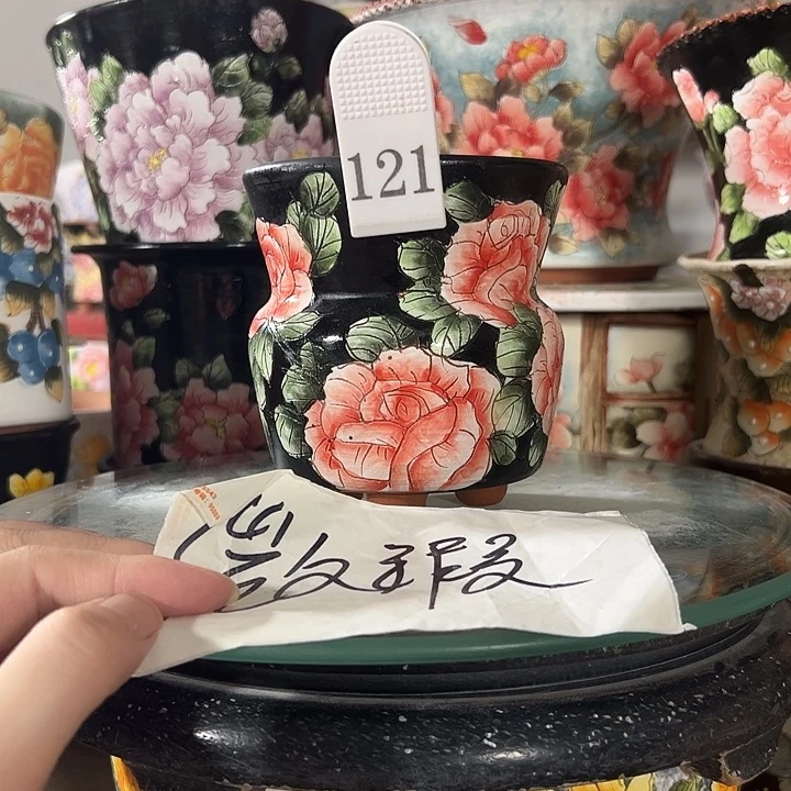 景德镇手绘花盆 满38包邮
