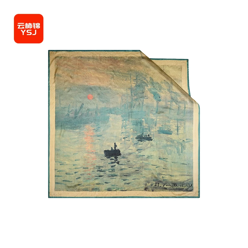 中国丝绸 YSJ 经典系列 印花桑蚕丝丝巾 110*110cm  32C364