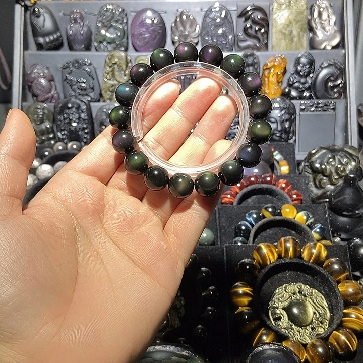 黑曜岩未镶嵌手链