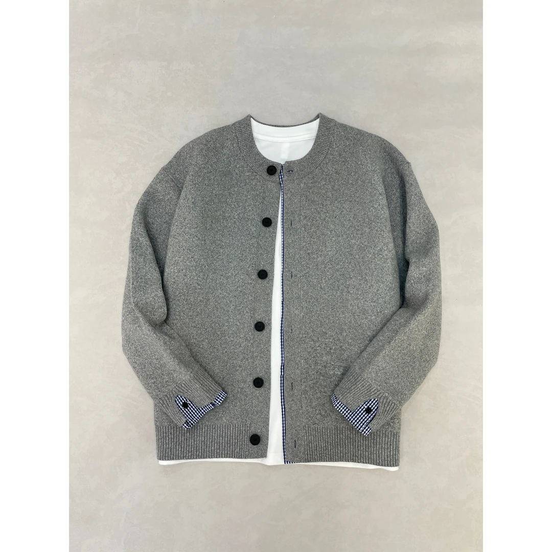 2025韩版重磅秋季新款圆领简约百搭针织开衫毛衣外套