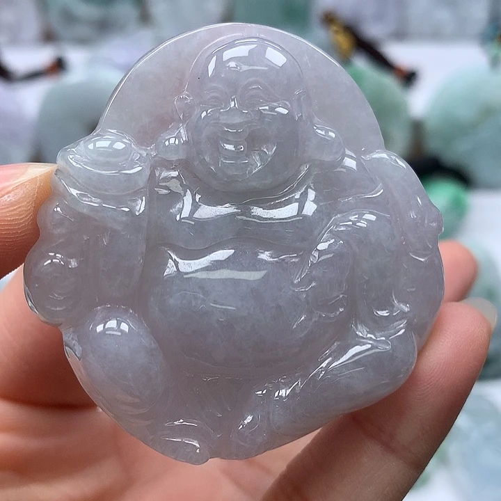 翡翠未镶嵌颈饰逍遥佛福利卡厚9.8