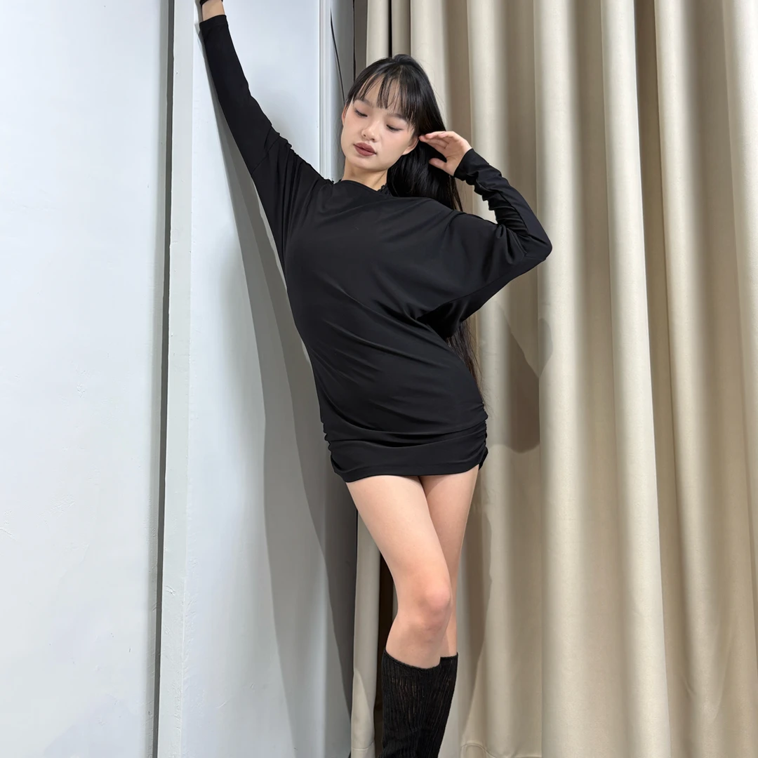 RUHZ女士拉丁管珠荡领连衣裙