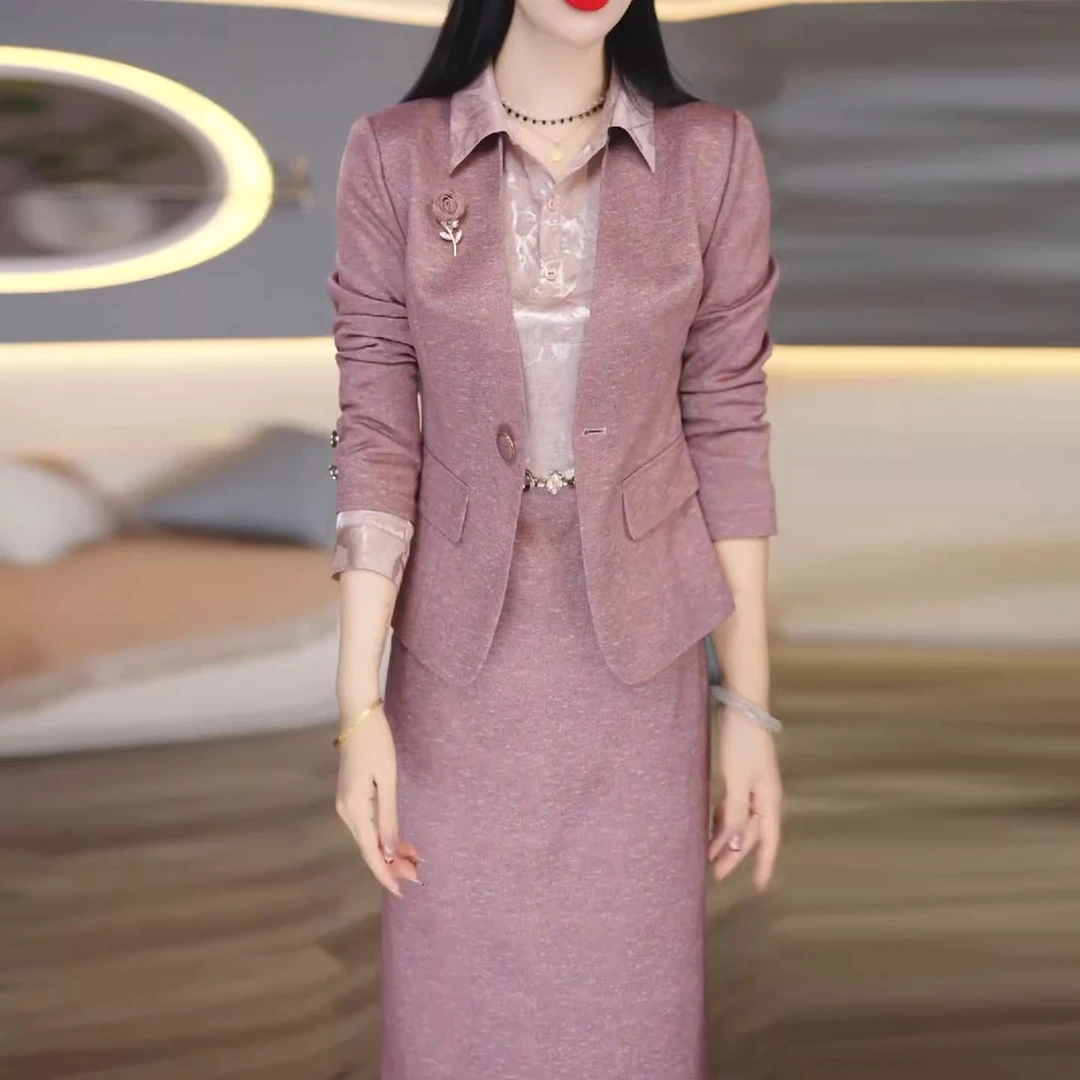 小香风套装连衣裙2025新款女春秋十三行喜婆婆婚宴装高级感两件套