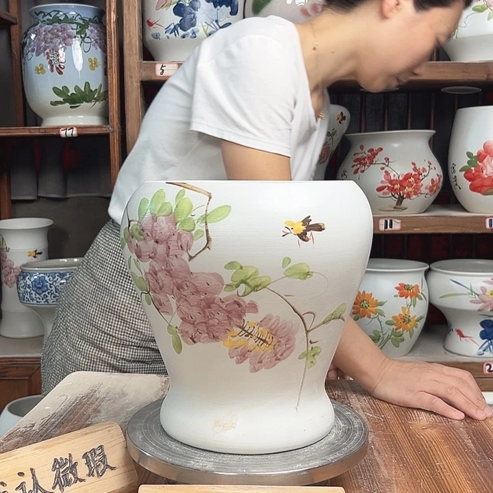摆件鱼尾紫藤新款陶瓷