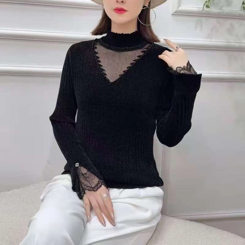 （郑州银基）秋冬气质百搭长袖洋气时尚打底针织上衣