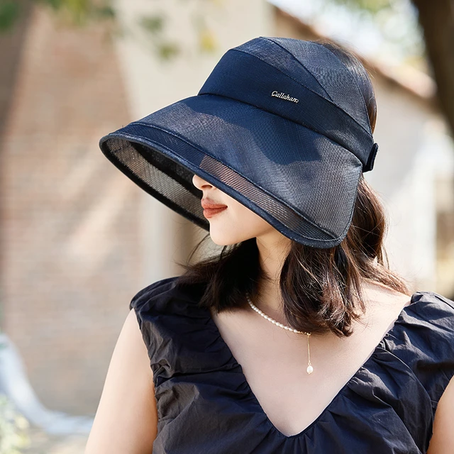 新款全方位遮阳帽女夏季防晒防紫外线户外可折叠大帽檐空顶太阳帽