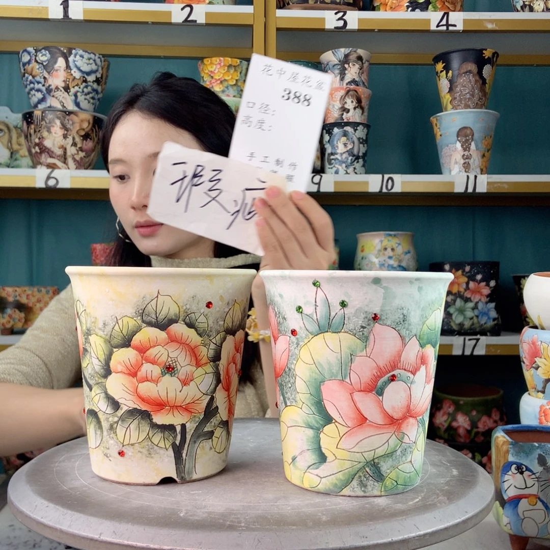 陶景德镇手工花盆388