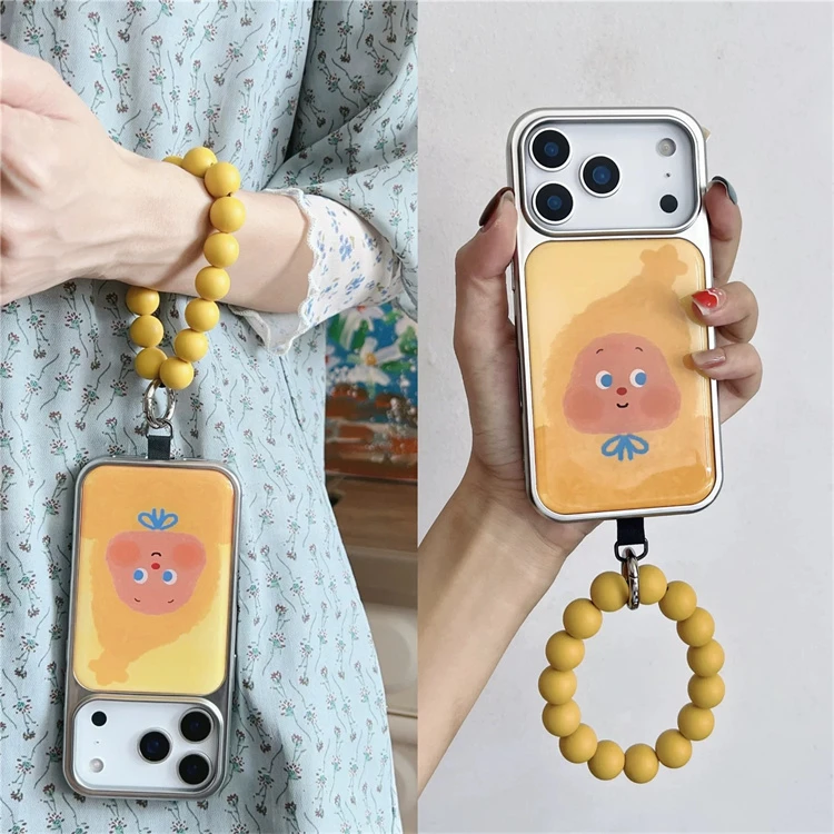 ins卡通电镀滴胶黄帽星星人适用iPhone17pro手机壳16prom手链15女