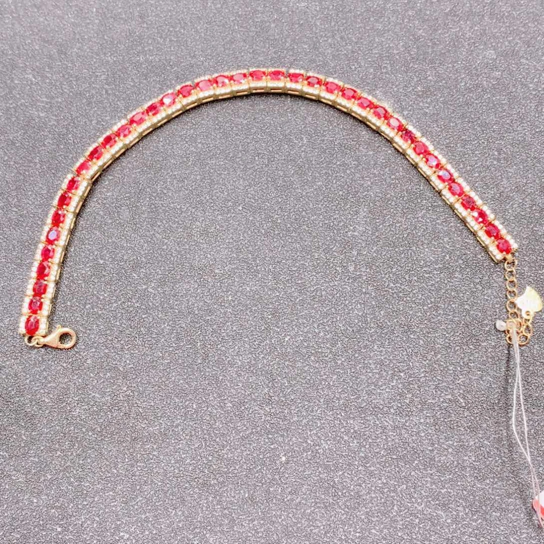 手链银S925镶嵌红宝石迷**幻