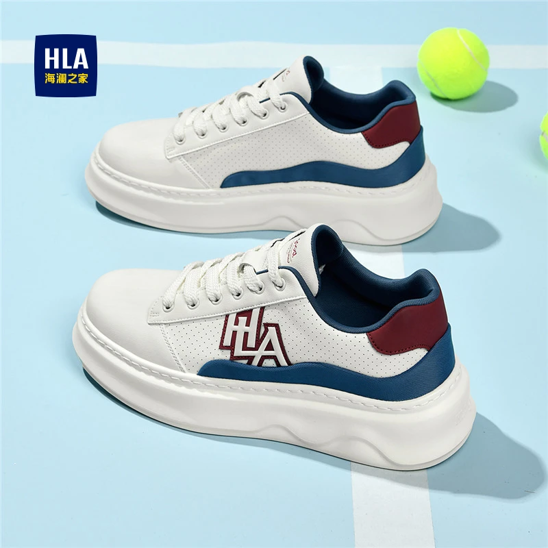 HLA/海澜之家板鞋休闲板鞋厚底潮鞋潮流运动鞋夏季透气情侣男士