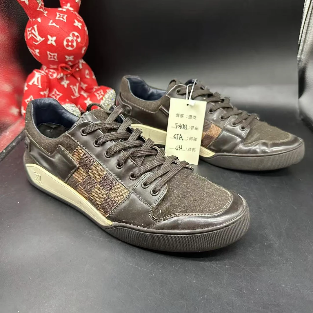 95新 LouisVuitton/路易威登 【AO福利】42欧码 棕棋盘格板鞋bd107