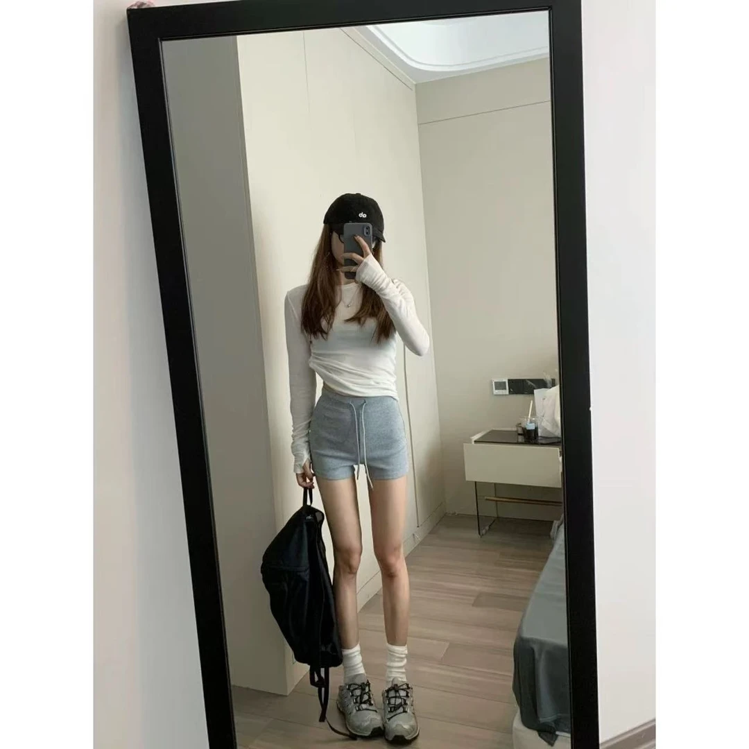 徐秋阳  抽绳热裤   百搭时尚休闲春季新款显瘦短裤12232