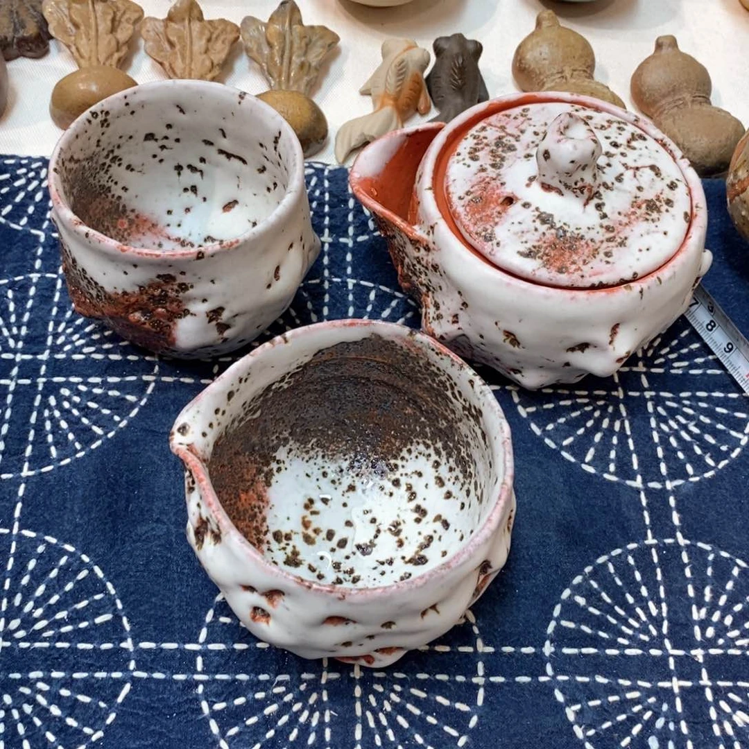 柴烧侘寂粗陶茶具