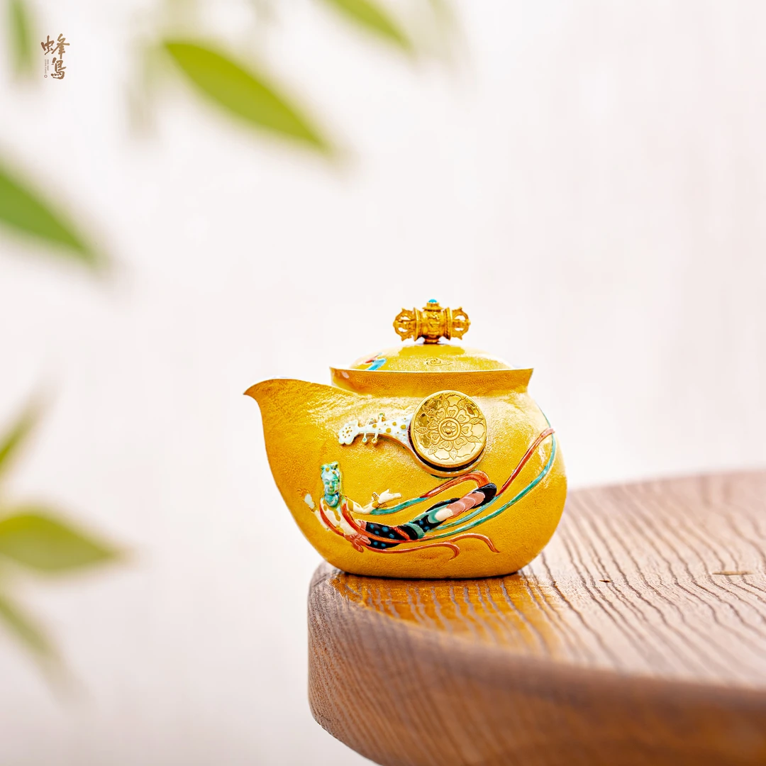 蜂鸟工坊 大师壶 琵琶钮彩绘敦煌飞天盖碗SWA18179