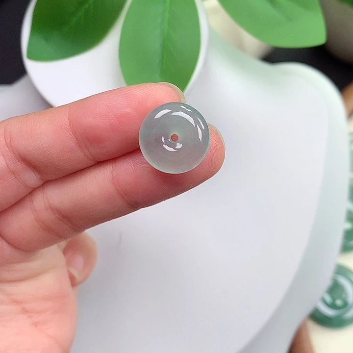 昊***颈饰未镶嵌翡翠平安扣 14x5.2mm