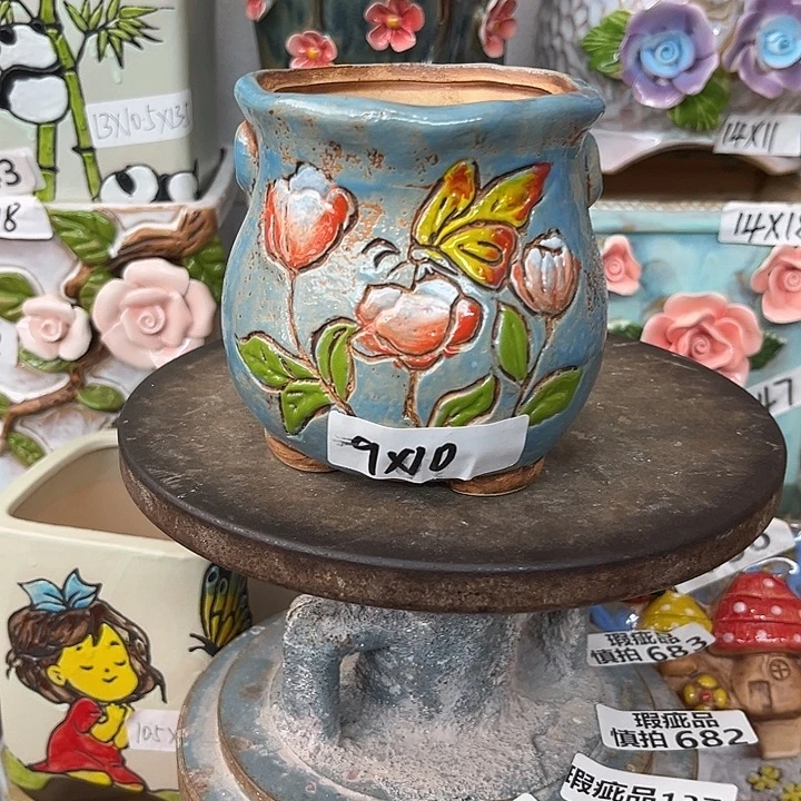 紫砂花盆粗陶材质多肉花盆