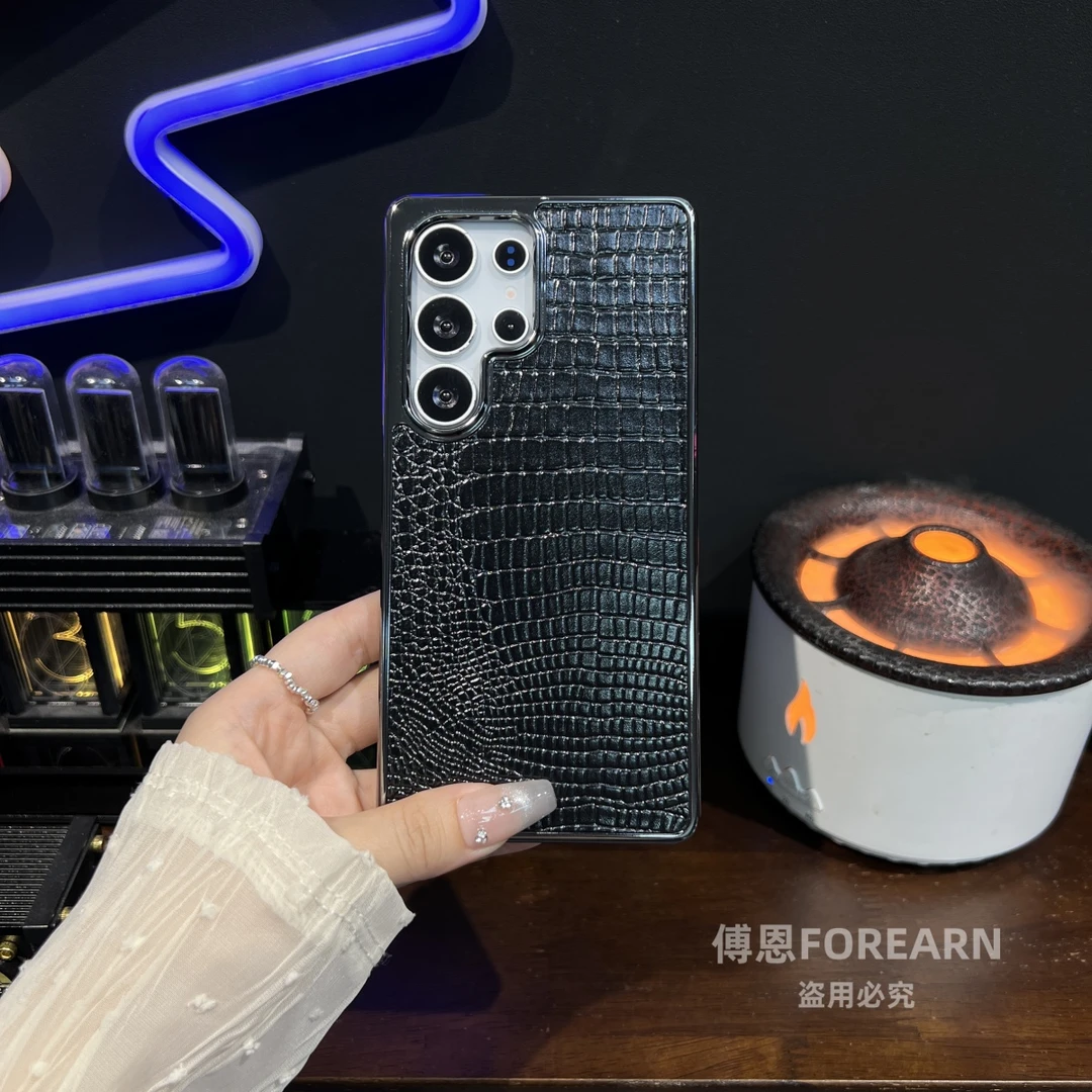 适用于三星s25ultra手机壳真皮s24ultra保护套s23ultra磁吸壳超薄