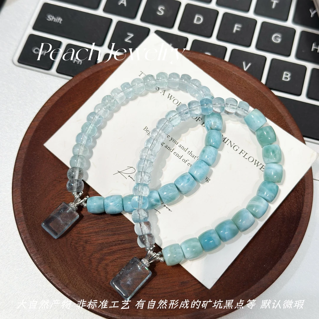 海纹石托帕石直切银手链 H787 多样性发一颜色微差