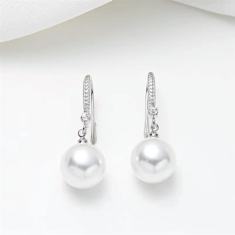 925银耳饰 精致耳钉施家珠 气质 简约 优雅 百搭 轻奢 经典 镶钻