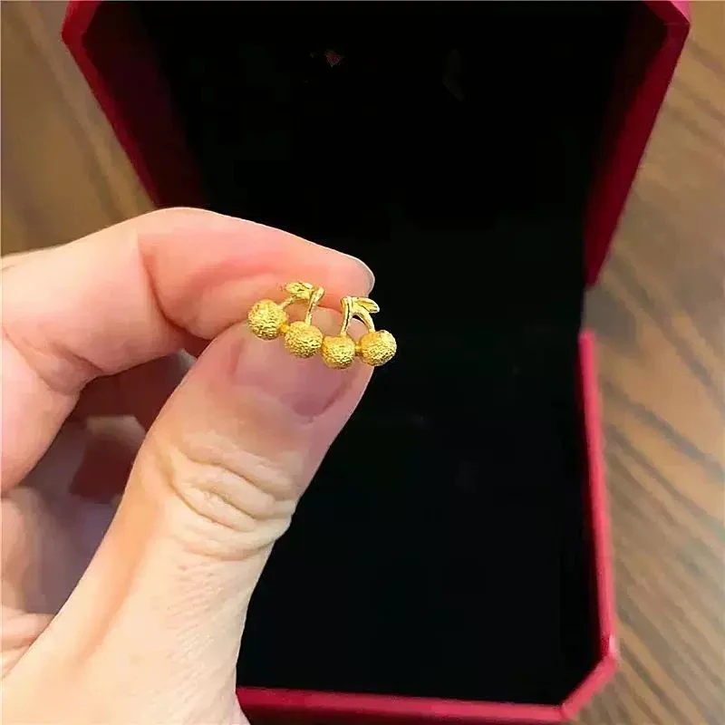 铜合金耳饰 樱桃时尚百搭气质简约精美耳钉