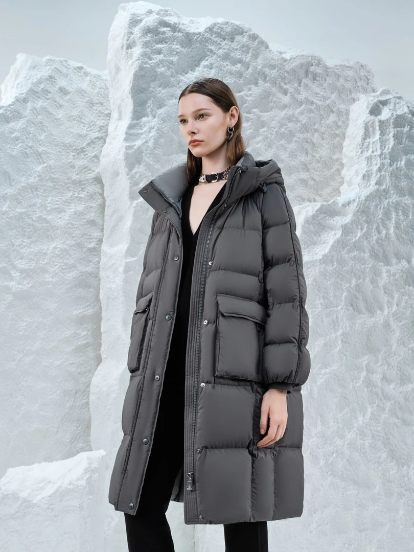 【摩登小姐】冬季时尚保暖大口袋外套8618