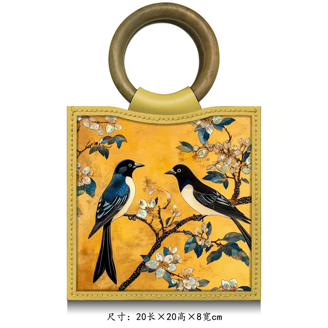 民族风Al螺钿花鸟手提包包