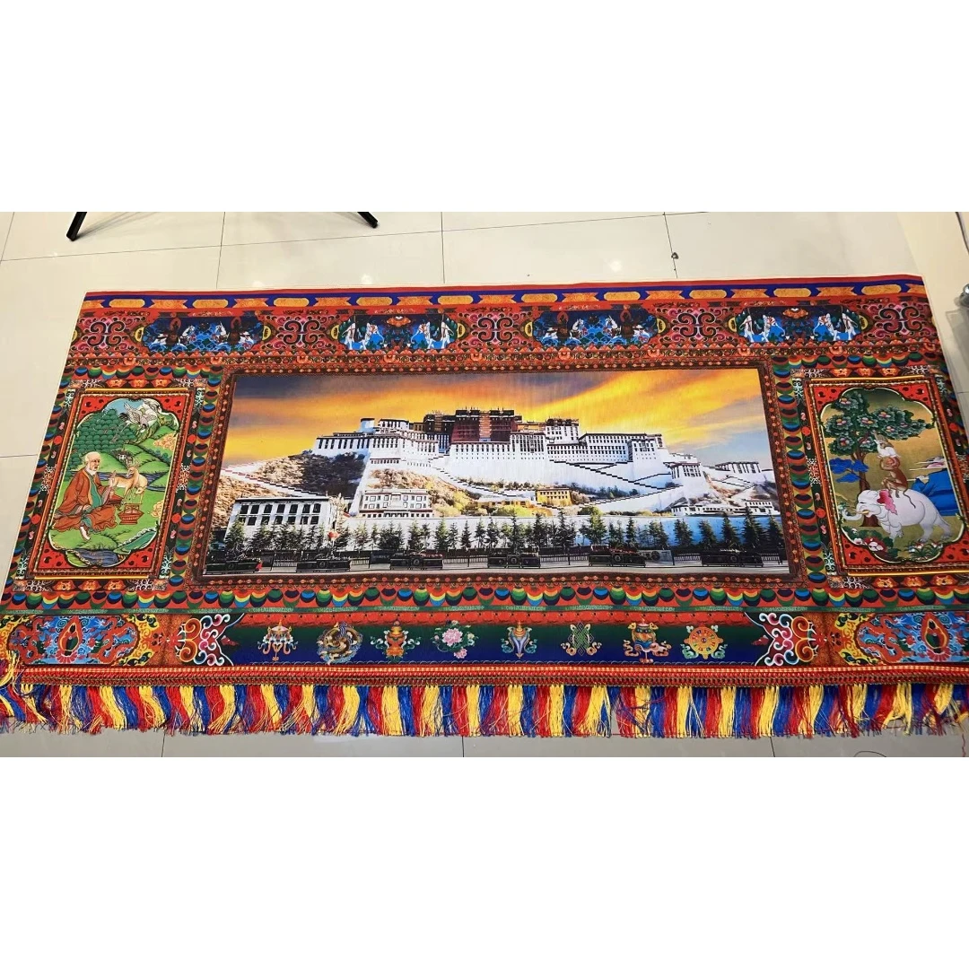 【新疆西藏包邮】新款藏式布达拉宫挂毯挂画客厅办公室背景墙挂饰
