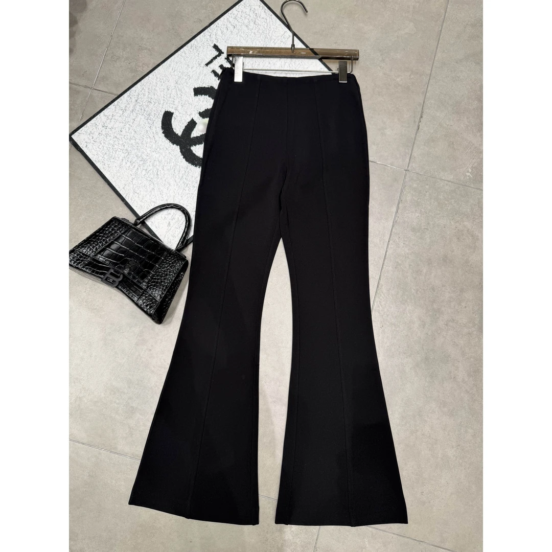 Mozch 醋S软糯丝滑超显瘦女神微喇小黑裤【长101】 19018